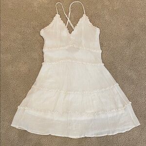 Dainty Hooligan off white cream ruffled v-neck sundress, size XS/S